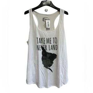 Hot Topics Tank Top Size 3X Disney Peter Pan Neverland White NWT